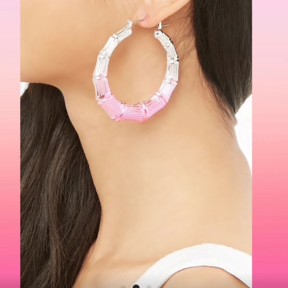 NEW• Pink Ombré Hoop Earrings